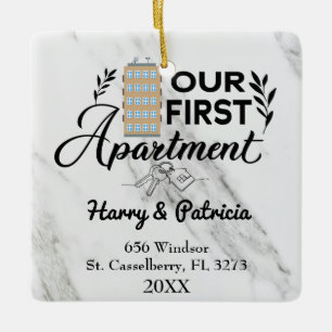 Our First Apartment 2022 Custom Names & Address Keramikornament