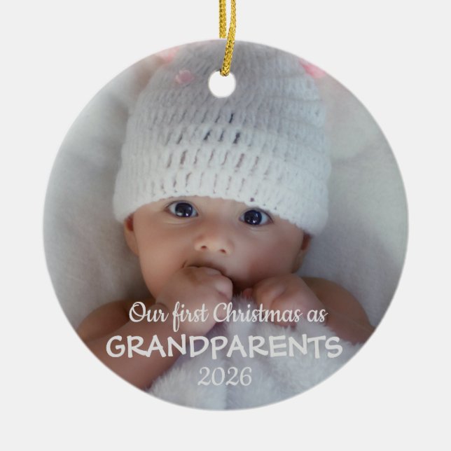 Our First Christmas as Grandparents 2026 Keramik Ornament (Vorne)