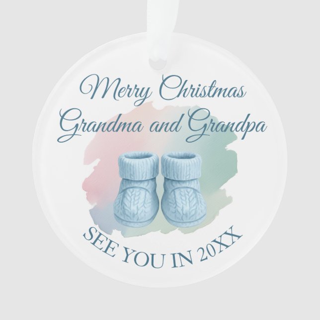 Our First Christmas as Grandparents Baby Booties Ornament (Vorderseite)