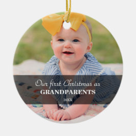 Our First Christmas as Grandparents Photo Art Keramik Ornament