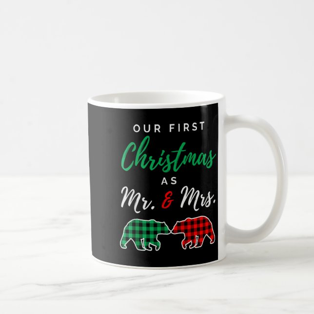Our First Christmas As Mr. And Mrs. Buffalo Plaid  Kaffeetasse (Rechts)