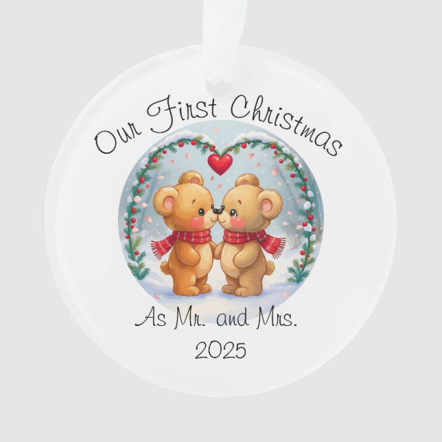 Our First Christmas as Mr. & Mrs. – 2025 Ornament (Vorderseite)