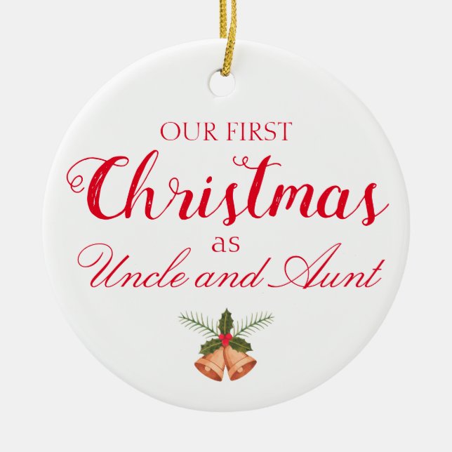 Our First Christmas as Uncle and Aunt Ornaments Keramik Ornament (Vorne)