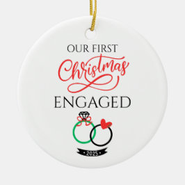 Our First Christmas Engaged 2025 Keramik Ornament