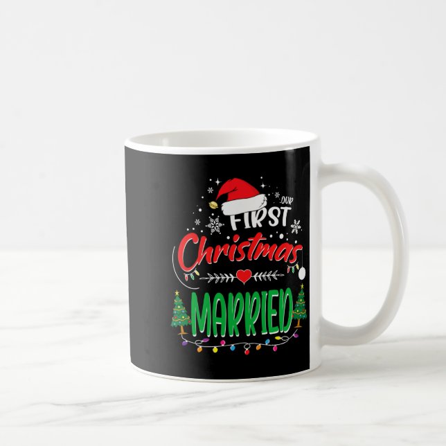 Our First Christmas Married Newlywed Mr And Mrs  Kaffeetasse (Rechts)
