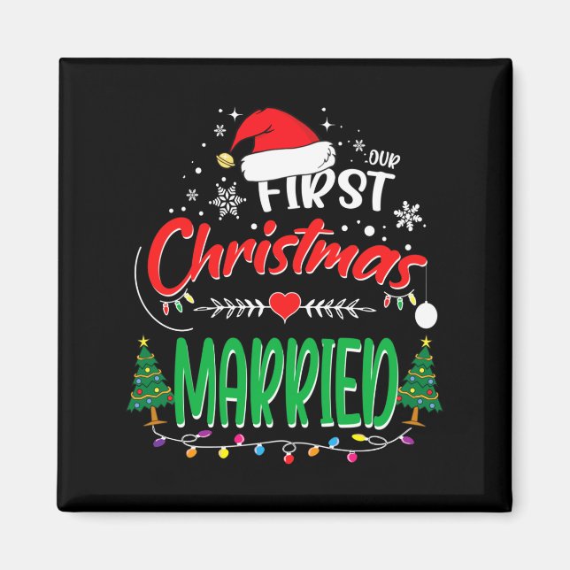 Our First Christmas Married Newlywed Mr And Mrs  Magnet (Vorne)