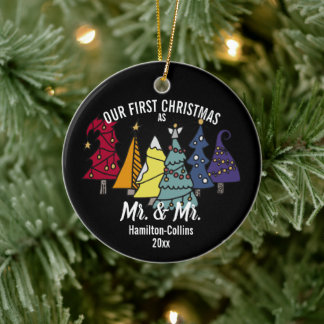 Our First Christmas Rainbow Keramik Ornament