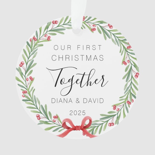Our First Christmas Together 2025 Acrylic Ornament (Vorderseite)