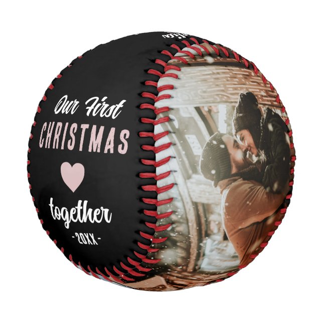 Our First Christmas Together 2 Photos Baseball (Schrägansicht)