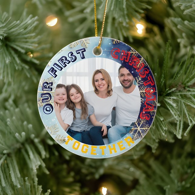 Our First Christmas Together  Custom Photo  Keramik Ornament (Von Creator hochgeladen)