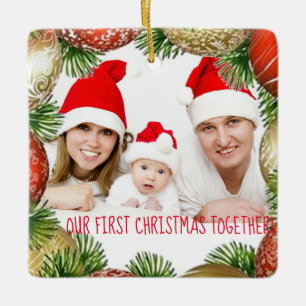 Our First Christmas Together Photo Christmas Keramikornament