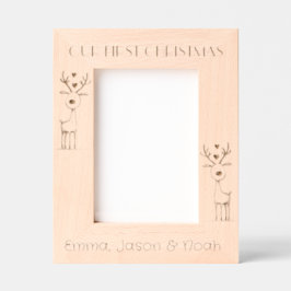 Our First Christmas, Triplets Portrait  Geätzte Rahmen