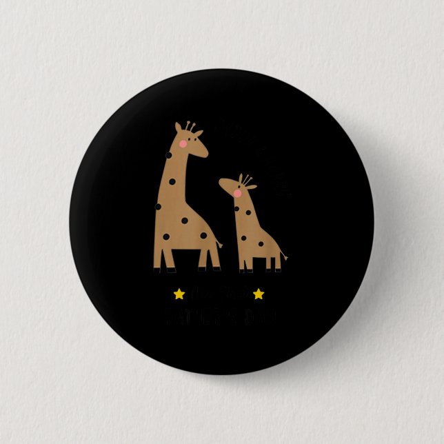 Our First Father's Day 2026, Funny Giraffe Gift Da Button (Vorderseite)