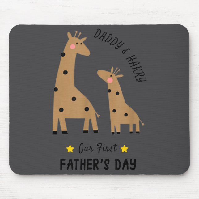 Our First Father's Day 2026, Funny Giraffe Gift Da Mousepad (Vorne)