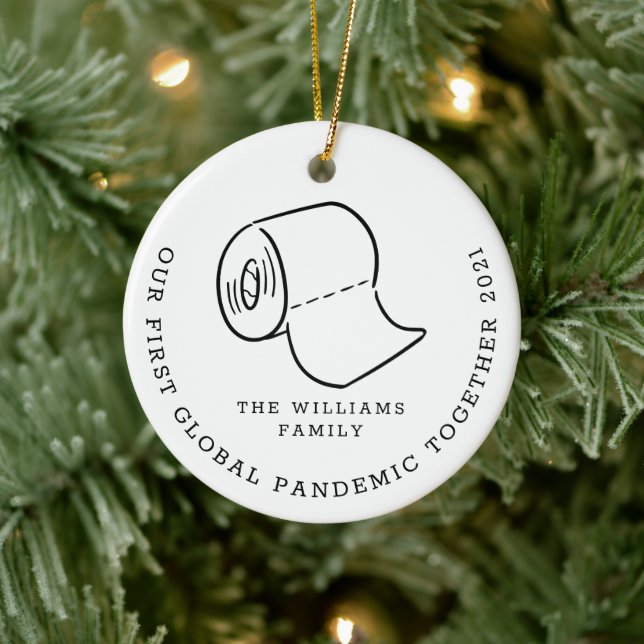 Our First Global Pandemic Covid Christmas Holiday Keramik Ornament (Baum)