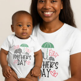 Our First Mother’s Day Elephant & Umbrella  T-Shirt