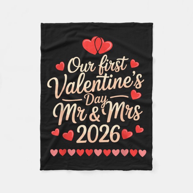 Our First Valentines As Mr And Mrs 2026  Fleecedecke (Vorderseite)