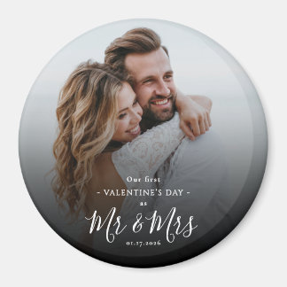 Our First Valentine's Day As Mr & Mrs Modern Photo Magnet