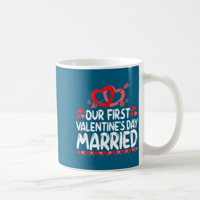 Our First Valentines Married Husband Wife  Kaffeetasse (Rechts)