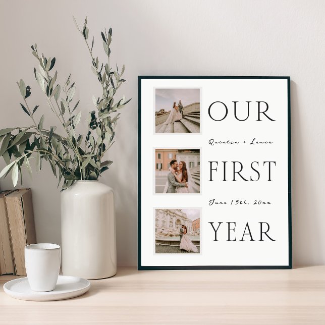 Our First Year Wedding Photo Poster (Von Creator hochgeladen)