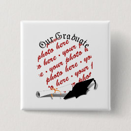 "Our Graduate" w/Cap & Diploma Foto Frame Button