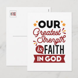 Our Greatest Strength Is Faith in God Quote Feiertagspostkarte