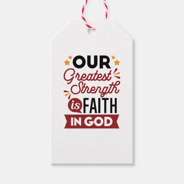 Our Greatest Strength Is Faith in God Quote Geschenkanhänger (Vorderseite)