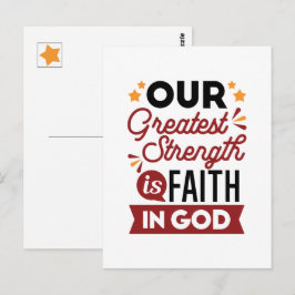 Our Greatest Strength Is Faith in God Quote Postkarte