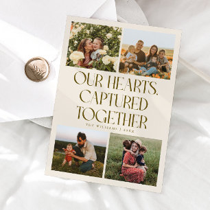 Our Hearts Cream Multi Foto Valentinstag Feiertagskarte