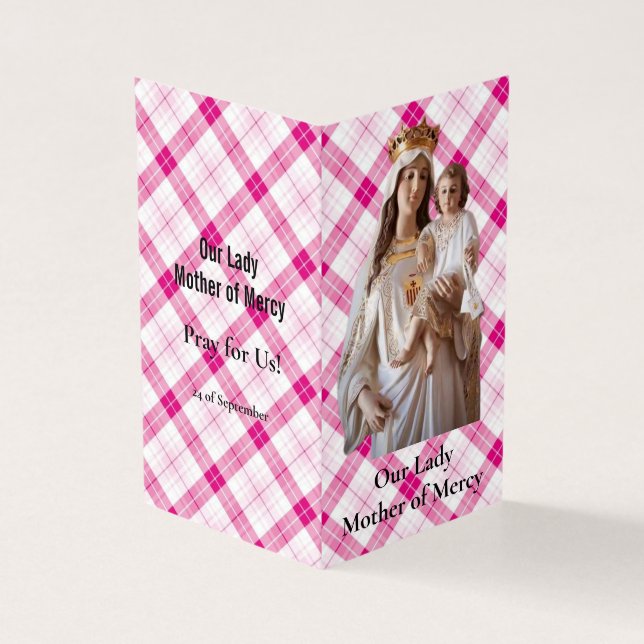 Our Lady Mother of Mercy Prayer Card (Vorderseite)