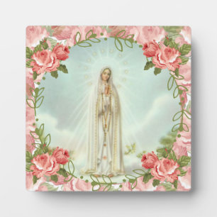 Our Lady of Fatima Pink Roses Fotoplatte