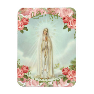 Our Lady of Fatima Pink Roses Magnet