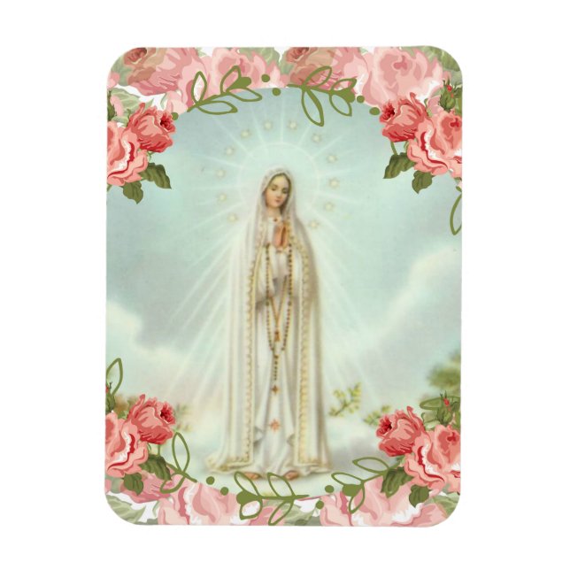 Our Lady of Fatima Pink Roses Magnet (Vertikal)