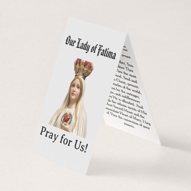 Our Lady of  Fatima Prayer Card (Vorderseite)