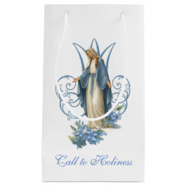 Our Lady of Grace Catholic Blue Floral Kleine Geschenktüte