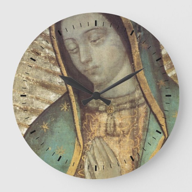 Our Lady Of Guadalupe Große Wanduhr (Vorderseite)
