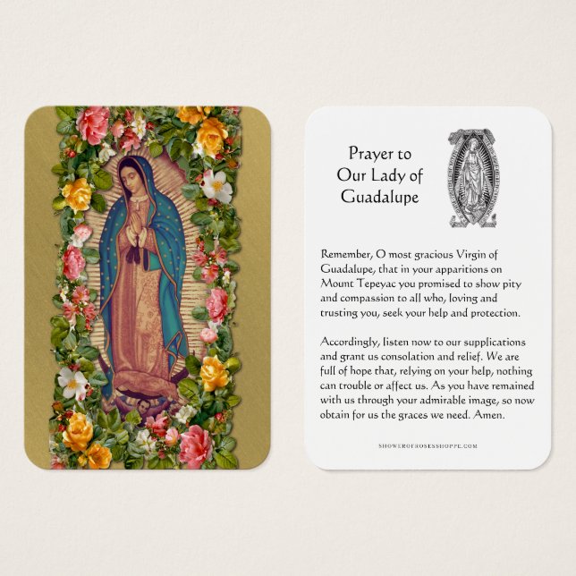 Our Lady of Guadalupe Prayer Holy Card (Vorne & Hinten)