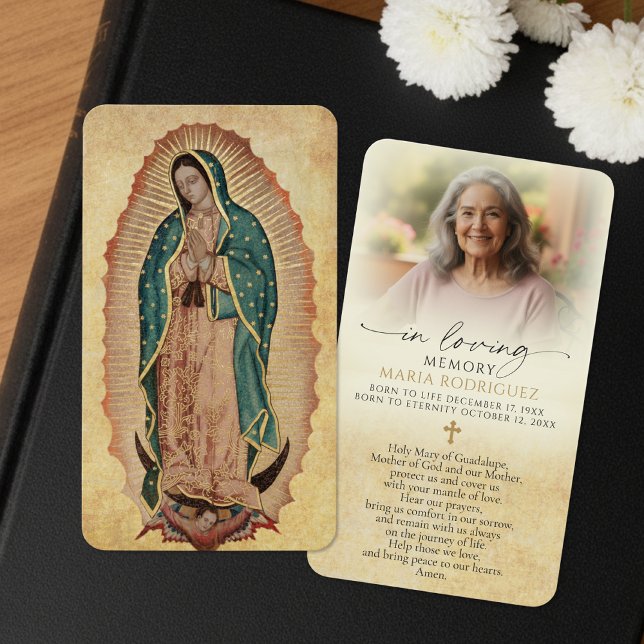 Our Lady of Guadalupe Prayer Photo Sympathy Cards (Von Creator hochgeladen)