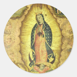 Our Lady Of Guadalupe Runder Aufkleber