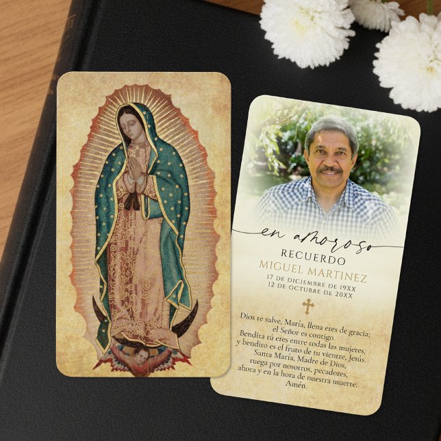 Our Lady of Guadalupe Spanish Memorial Prayer Card (Von Creator hochgeladen)