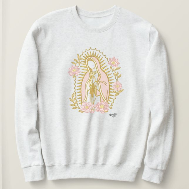 Our Lady of Guadalupe sweatshirt Virgin Mary flora (Design vorne)