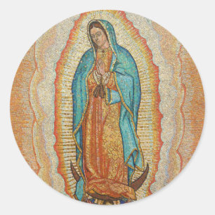 Our Lady of Guadalupe Version Runder Aufkleber