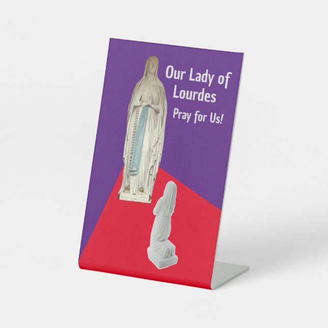 Our Lady of Lourdes Folded Greeting Card Sockelschild (Vorderseite)