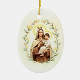 Our Lady of Mount Carmel God's Peace and Blessings Keramik Ornament