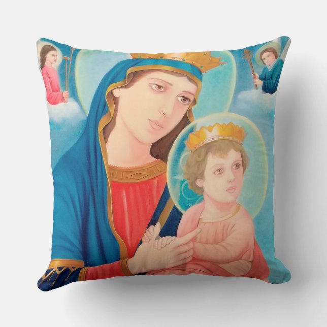 Our Lady of Perpetual Help Catholic Kissen (Rückseite)