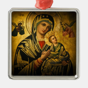 Our Lady of Perpetual Help Ornament Aus Metall