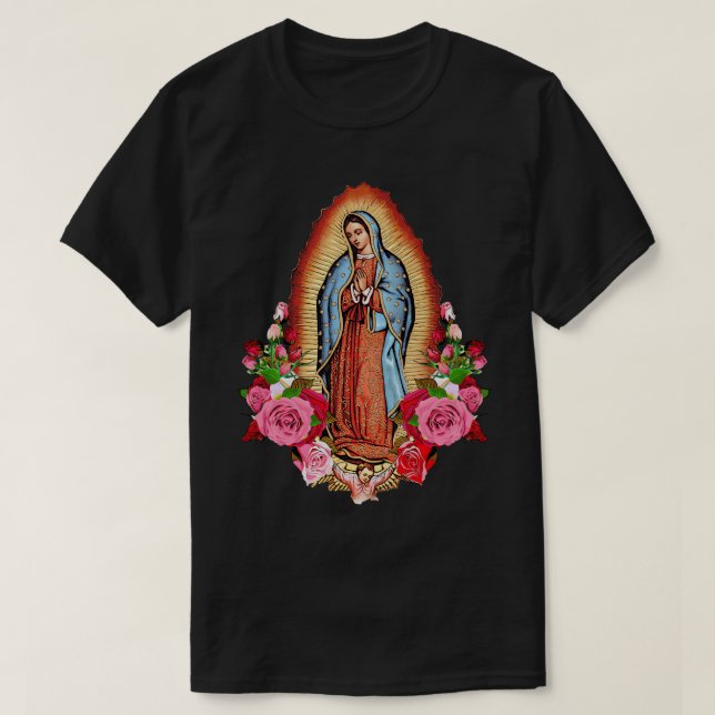 Our Lady Virgen De Guadalupe Jungfrau Mary Gracias T-Shirt (Design vorne)