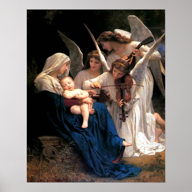 Our Lady Virgin Mary Song of Angels Print Poster (Vorne)