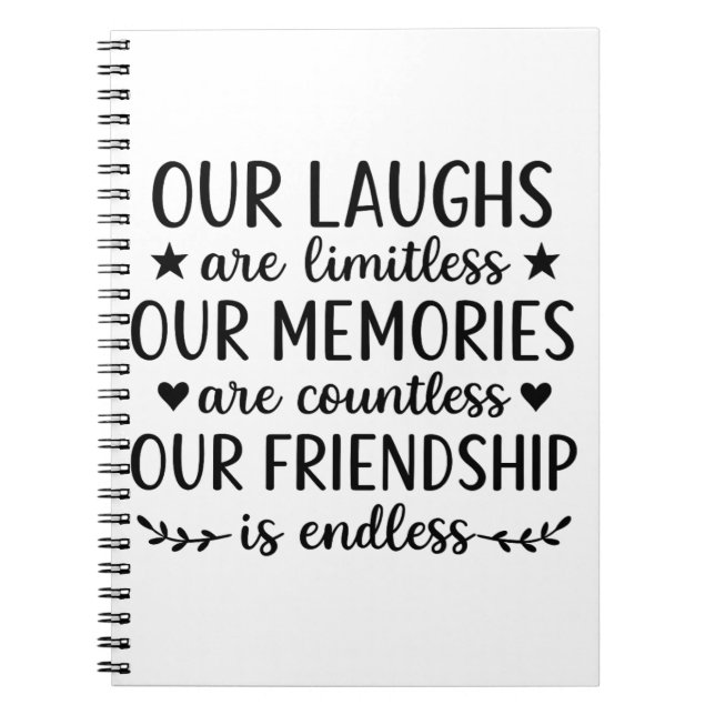 Our Laughs Are Limitless Friendship Quote  Notizblock (Vorderseite)
