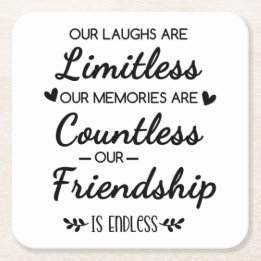 Our Laughs Are Limitless Friendship Quote Rechteckiger Pappuntersetzer